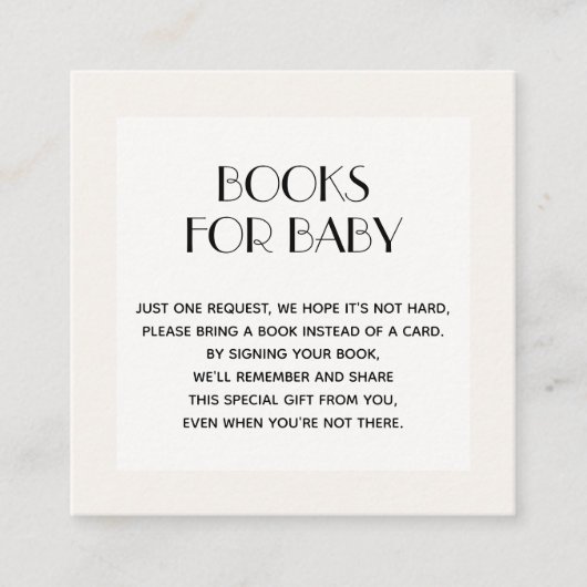 Chique Ivoorkleurige Geslachtsonafhankelijke Baby  Informatiekaartje (Voorkant)