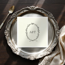 Chique ivoren initialen sierlijke bruiloft servett servet