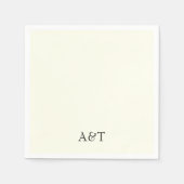 Chique ivoren initialen sierlijke bruiloft servett servet (Voorkant)