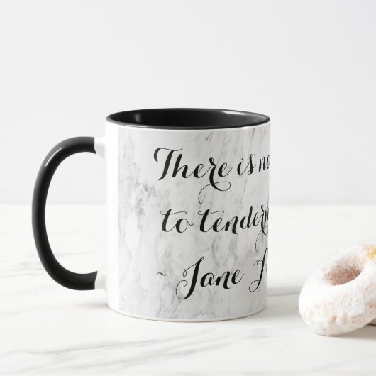 Chique Jane Austen Emma Boek Citaat Zwart Grijs Ma Mok (Met donut)
