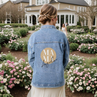 Chique jas met eigen naam MAMA trendy zwangerschap Denim Jacket
