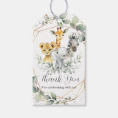 Chique Jungle Dieren Baby Shower Verjaardag Cadeaulabel (Voorkant)