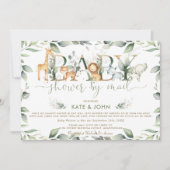 Chique Jungle Dieren Groene Baby Shower per Post Kaart (Voorkant)