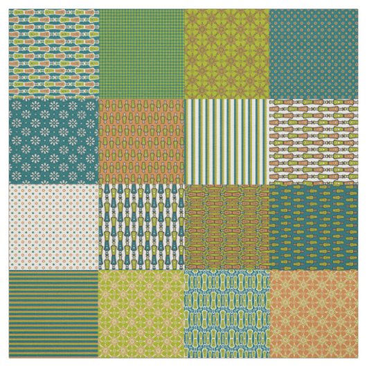 Chique Jungle Drums namaak patchwork etnisch patro Stof (Swatch)