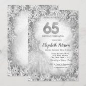 Chique jurk Sneeuwvlokken Winter 65e verjaardag Kaart (Voorkant / Achterkant)