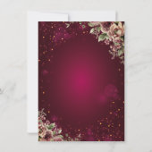 Chique jurk, vlinder bloemige rode Quinceañera Kaart (Achterkant)