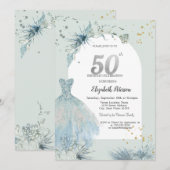 Chique jurk winter 50e verjaardag kaart (Voorkant / Achterkant)