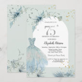 Chique jurk Winter 75e verjaardag Kaart (Voorkant / Achterkant)