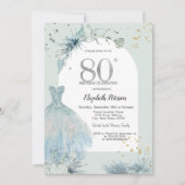 Chique jurk Winter 80e verjaardag Kaart (Voorkant)