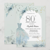 Chique jurk Winter 80e verjaardag Kaart (Voorkant / Achterkant)