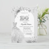 Chique Jurk Winter Grijs 100e Verjaardag Kaart (Staand voorkant)