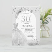 Chique Jurk Winter Grijs 30e verjaardag Kaart (Staand voorkant)