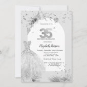Chique Jurk Winter Grijs 35e verjaardag Kaart (Voorkant)