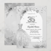 Chique Jurk Winter Grijs 35e verjaardag Kaart (Voorkant / Achterkant)