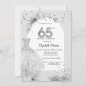 Chique Jurk Winter Grijs 65e Verjaardag Kaart (Voorkant)