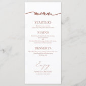 Chique kalligrafie 4x9 bruiloft menu Kaart voor Bo (Voorkant)