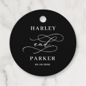 Chique kalligrafie bruiloft gunst Labels (Voorkant)