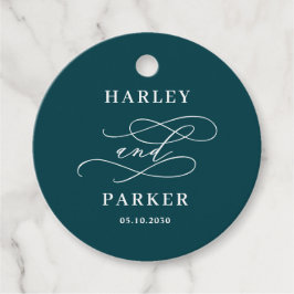 Chique kalligrafie bruiloft gunst Labels