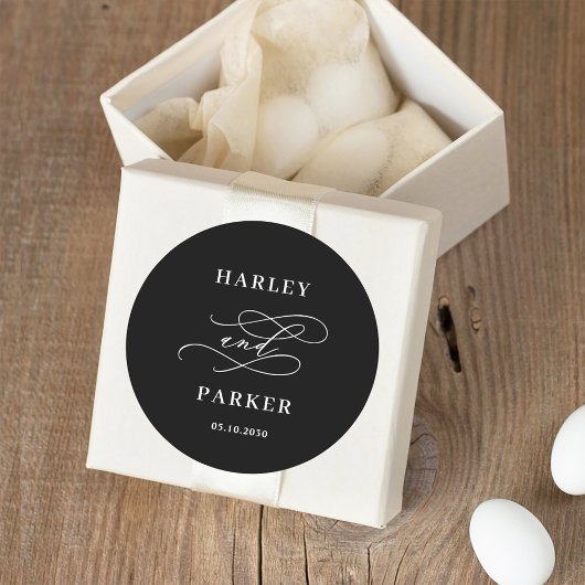 Chique kalligrafie bruiloft gunst Stickers