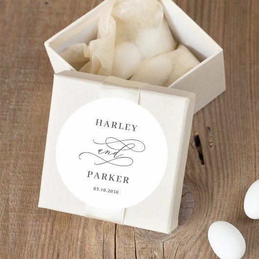 Chique kalligrafie bruiloft gunst Stickers