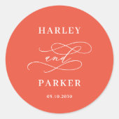 Chique kalligrafie bruiloft gunst Stickers (Voorkant)