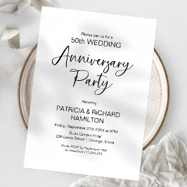 Chique kalligrafie bruiloft jubileum uitnodigingen