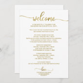 Chique kalligrafie bruiloft reisschema uitnodiging (Voorkant / Achterkant)