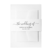 Chique kalligrafie bruiloft uitnodiging uitnodigingen wikkel (Voorkant Voorbeeld)