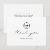 Chique kalligrafie eenvoudige elegante business bedankkaart (Voorkant / Achterkant)
