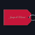 Chique kalligrafie Elegant Cherry Red gepersonalis Cadeaulabel<br><div class="desc">Op zoek naar een mooie kalligrafie met een esthetisch handschrift? Dit eenvoudige,  opvallende ontwerp is voor u.</div>