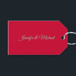 Chique kalligrafie Elegant Cherry Red gepersonalis Cadeaulabel<br><div class="desc">Op zoek naar een mooie kalligrafie met een esthetisch handschrift? Dit eenvoudige,  opvallende ontwerp is voor u.</div>