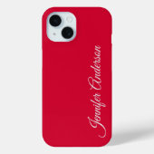 Chique kalligrafie Elegant Cherry Red gepersonalis Case-Mate iPhone Case (Achterkant)