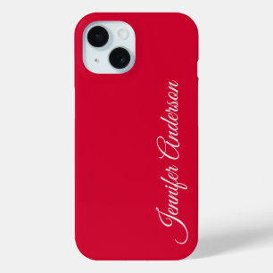 Chique kalligrafie Elegant Cherry Red gepersonalis iPhone 15 Case