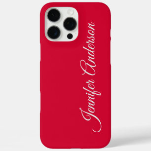 Chique kalligrafie Elegant Cherry Red gepersonalis iPhone 16 Pro Max Hoesje