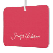 Chique kalligrafie Elegant Cherry Red gepersonalis Luchtverfrisser (Links)