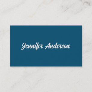 Chique kalligrafie Elegant Ocean Blue gepersonalis Informatiekaartje