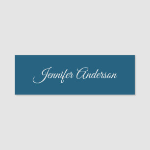 Chique kalligrafie Elegant Ocean Blue gepersonalis Naamplaatje