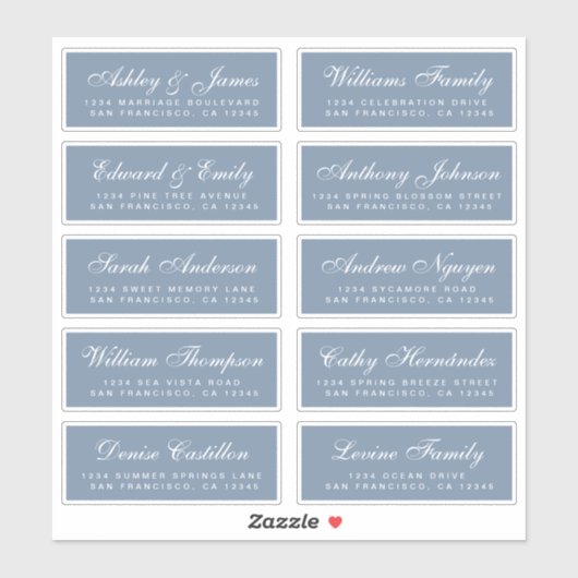 Chique kalligrafie huwelijksgast adreslabels sticker (Vel)