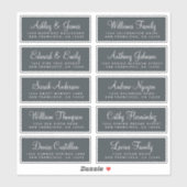 Chique kalligrafie huwelijksgast adreslabels sticker (Vel)