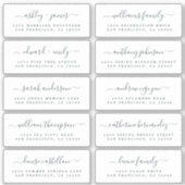 Chique kalligrafie huwelijksgast adreslabels sticker (Voorkant)