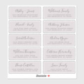 Chique kalligrafie huwelijksgast adreslabels sticker (Vel)
