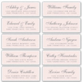 Chique kalligrafie huwelijksgast adreslabels sticker (Voorkant)