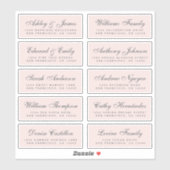 Chique kalligrafie huwelijksgast adreslabels sticker (Vel)