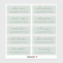 Chique kalligrafie huwelijksgast adreslabels sticker