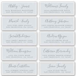 Chique kalligrafie huwelijksgast adreslabels sticker