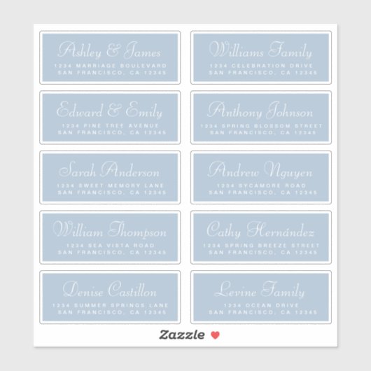 Chique kalligrafie huwelijksgast adreslabels sticker (Vel)