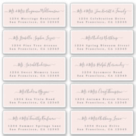 Chique kalligrafie huwelijksgast adreslabels sticker