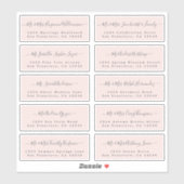 Chique kalligrafie huwelijksgast adreslabels sticker (Vel)