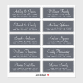 Chique kalligrafie huwelijksgast adreslabels sticker