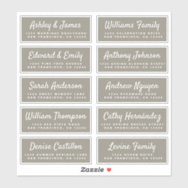 Chique kalligrafie huwelijksgast adreslabels sticker